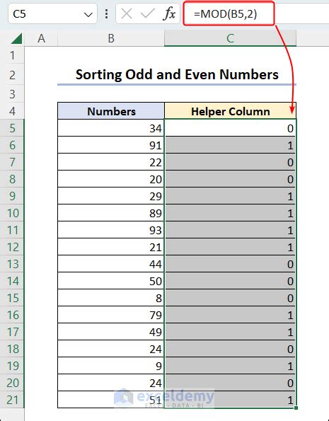 how to separate odd and even numbers in excel|How to Sort Odd and Even Numbers in Excel (4 Easy .
